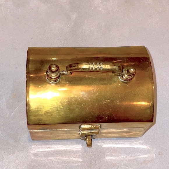 Jewelry Box Handmade Solid Brass Vintage Made in Isca India Functional Catch EUC - Picture 3 of 10